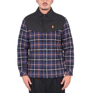 MARCELO BURLON Plaid Quilted Shirt Jacket Men BLUE Shirts